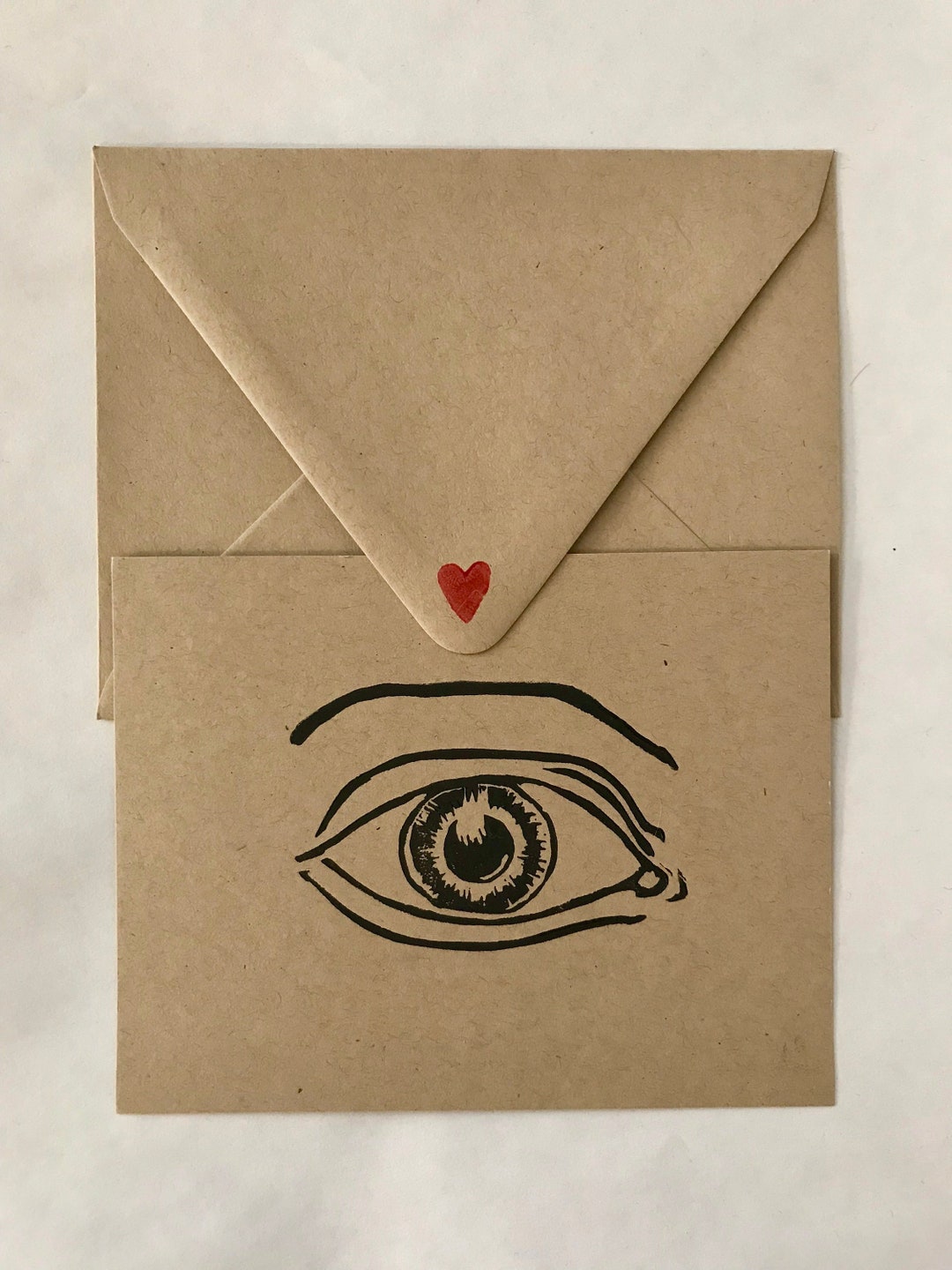 Block Printed Eye Card - Etsy