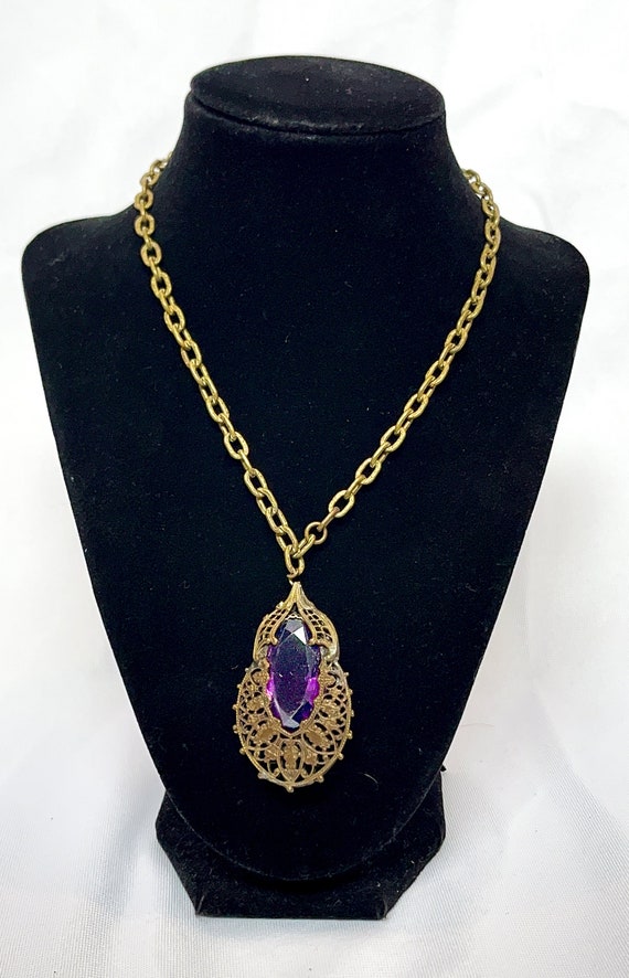 Breathtaking Glass Amethyst Necklace