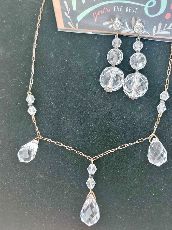 Crystal Briolette Necklace & Earring Set
