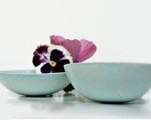 Blue ceramic bowl, handmade set of two.