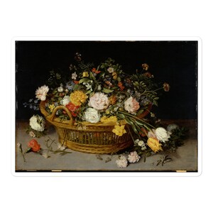 Een bloemenmand – schilderij van Jan Brueghel de Jongere Bubble-vrije stickers