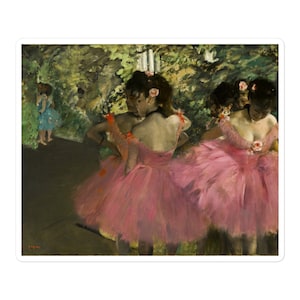 Edgar Degas, 1867c - Ballerinas in Pink Bubble-free stickers