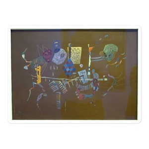 Around the Line by Wassily Kandinsky, 1943 AD, oil on cardboard Bubble-free stickers