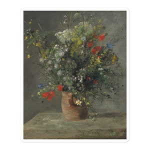 Auguste Renoir, Bloemen in een vaas, ca. 1866 Bubble-free stickers