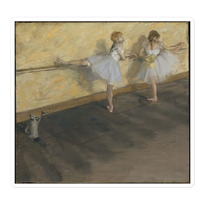 Tänzer üben am Barren – Malerei von Edgar Degas Bubble-freie Sticker