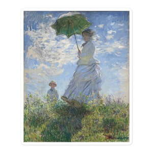 Claude Monet, Woman with a Parasol - Madame Monet and Her Son, 1875 Bubble-free stickers