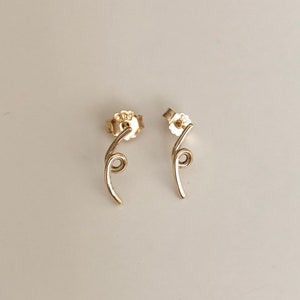 14k Solid Gold Bar Earrings, 14k Gold Stud Earrings, 14k Gold Earrings, 14k Gold Small Stud Earrings, 14k Solid Gold Earrings