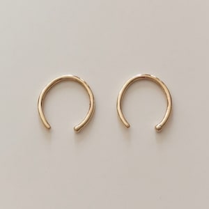 14k Solid Gold Charm Hoop Earrings, 14k Gold Tiny Hoop Earrings, Small Hoop Earrings, Open Hoops, Threader Earrings, 14k Gold Earrings