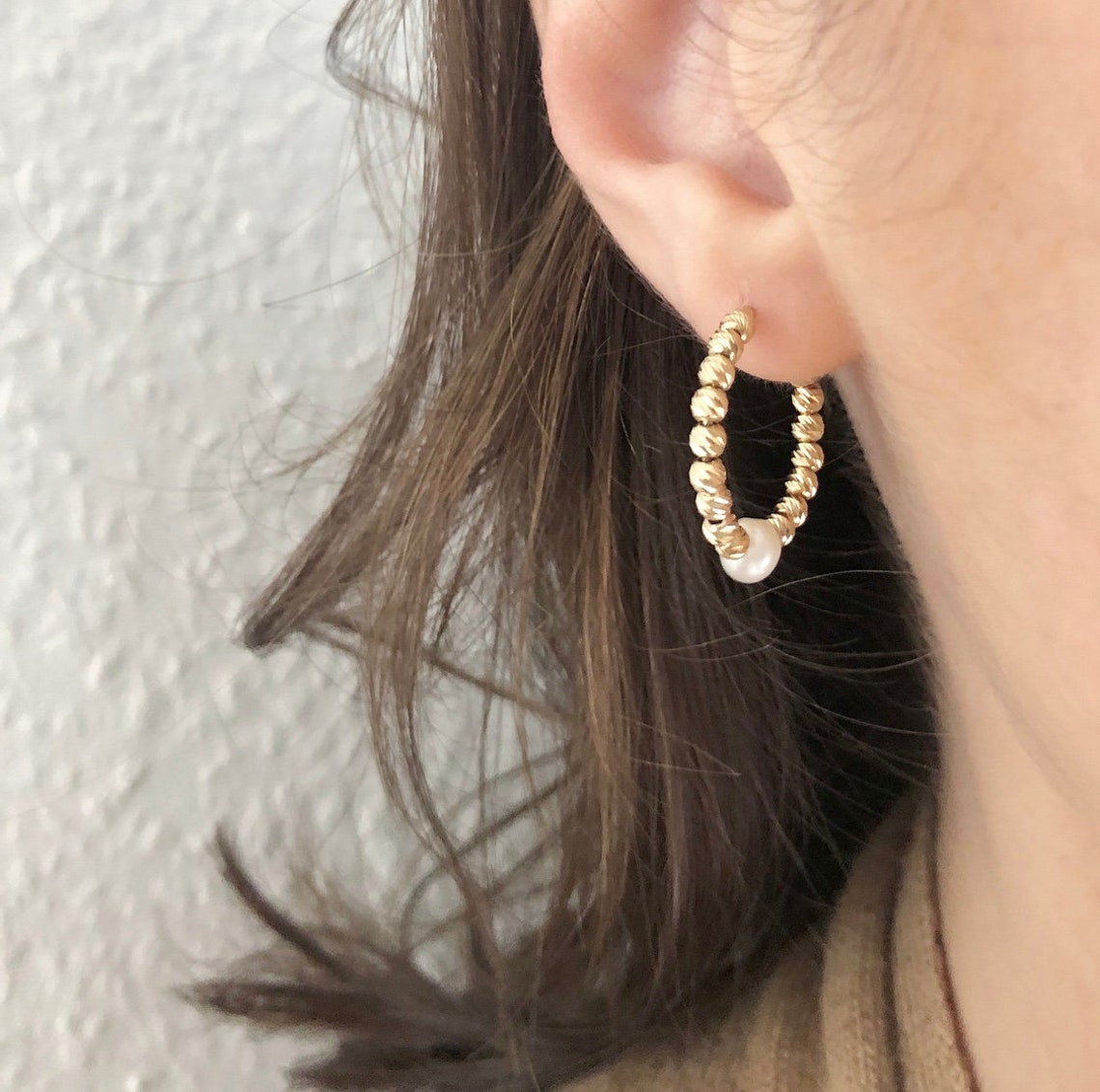 Solid gold hoops large Clearance