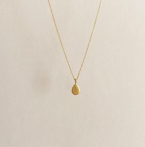 Delicate Drop 14k Gold Necklace Dainty Pendant - Gold Pendant Drop Necklace Delicate Drop 14k Gold Necklace Dainty Pendant - Gold Pendant Drop Necklace