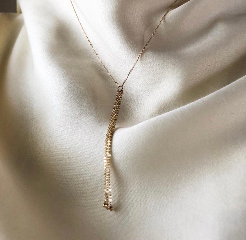 14k Gold Tassel Necklace Gold Tassel Necklace 14k Gold Etsy