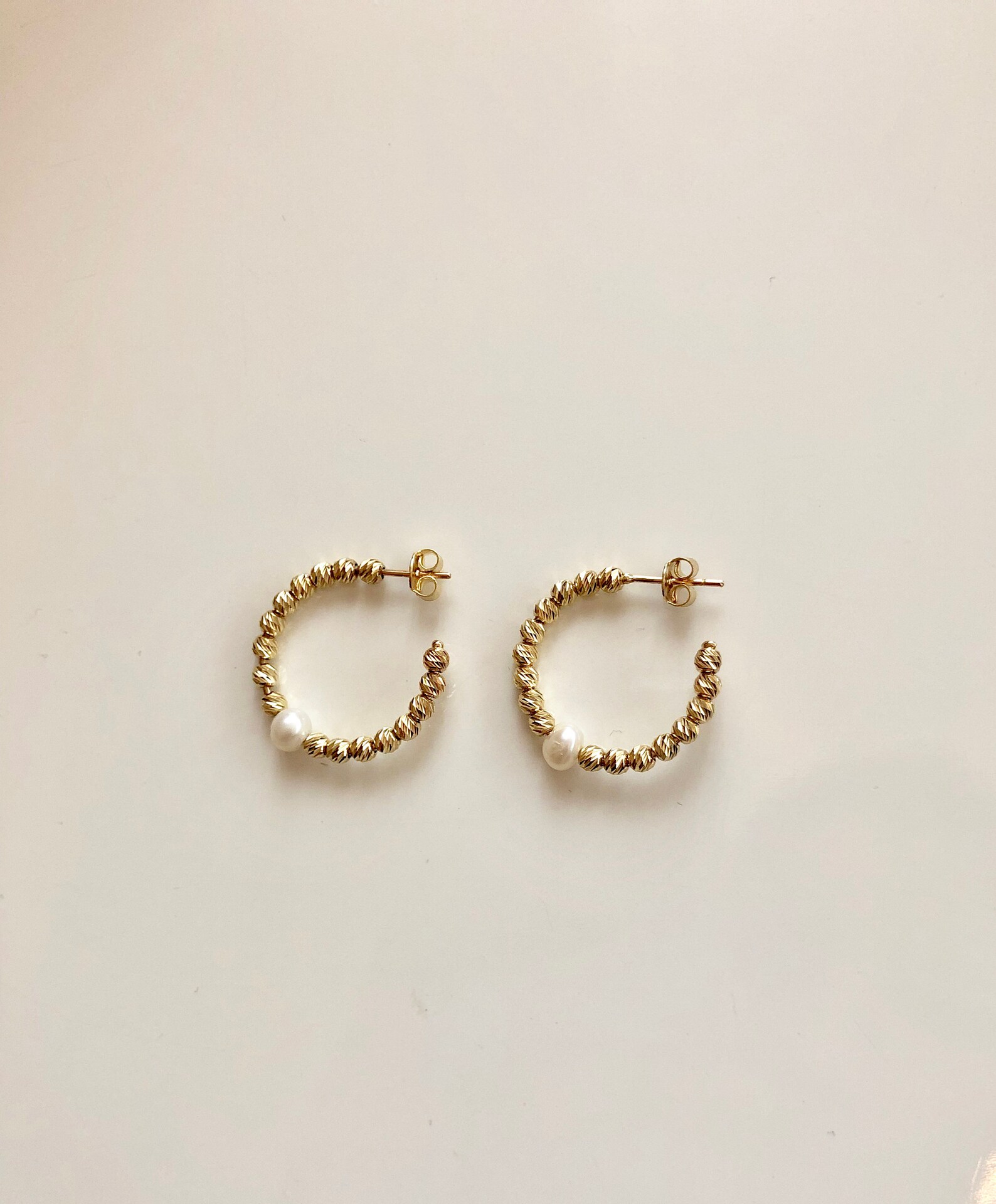 Solid gold hoops large Clearance