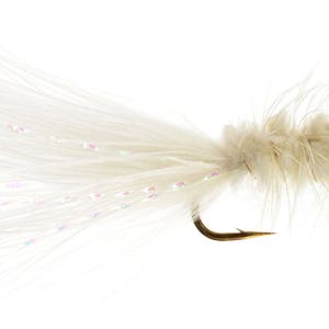Fishing Flies, Trout Flies - 4 Bead Head Woolly Bugger, White - Size 10, 12, 14, 16 - Gifts for Men, Men&#39;s Birthday Gifts