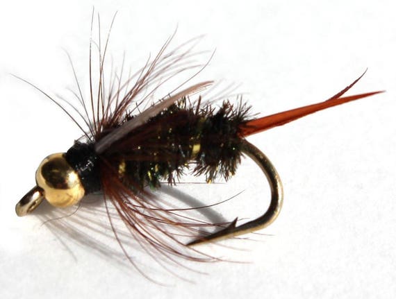 Fishing Flies, Trout Flies - 4 Bead Head Prince Nymph Flies, Wet Flies -  Size 14, 16, 18, 20 - Gifts for Men, Men's Birthday Gifts