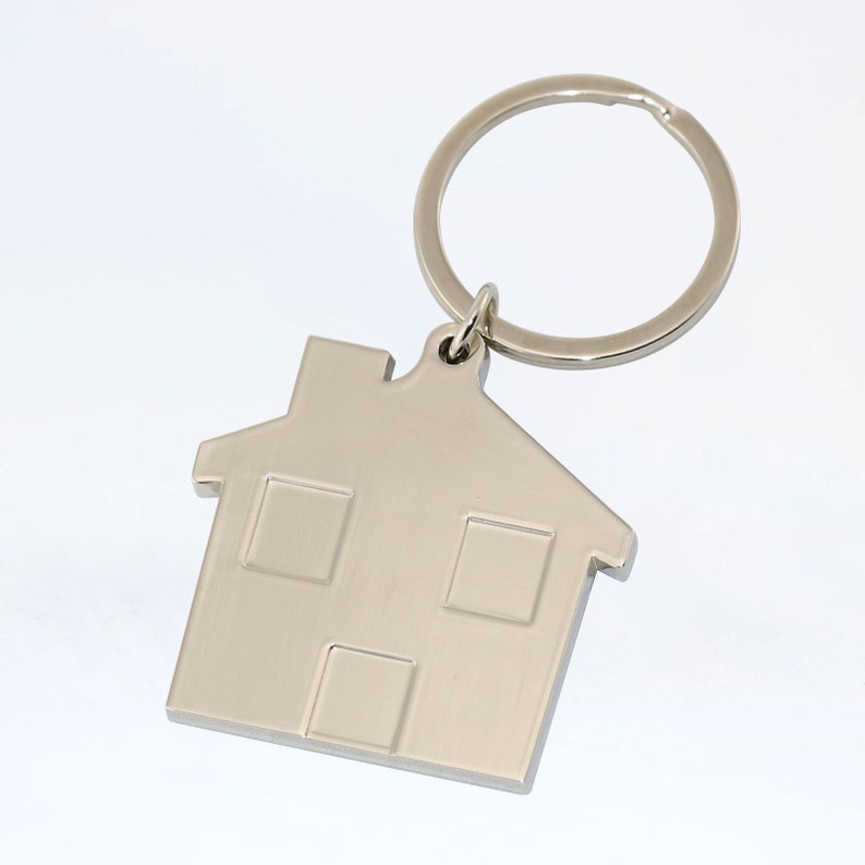 PERSONALISED PAIR of First Home Keyrings Our First Home Keyring Customised Names & Date House Gift Home Gift image 4