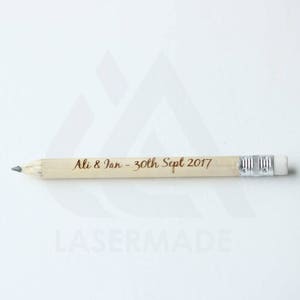 PERSONALISED 50 Pencils Laser Engraved Personalized for Weddings, Save The Date, Pencil Us In ANY MESSAGE image 2