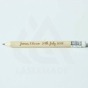 PERSONALISED 50 Pencils Laser Engraved Personalized for Weddings, Save The Date, Pencil Us In ANY MESSAGE image 6