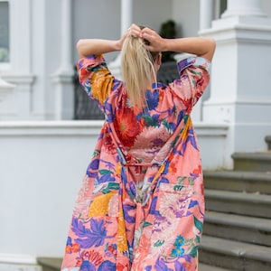 Kimono Cotton Kimono Bathrobe Frida Valentines Day GiftBird Bathrobe Turkish Bathrobe Cardigan Nightwear Dressing Gown Beach Bikini Summer