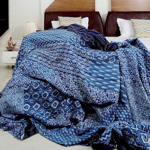 Linen Connections Palm Tree Kantha Quilt Indian Quilt Block Etsy Australia