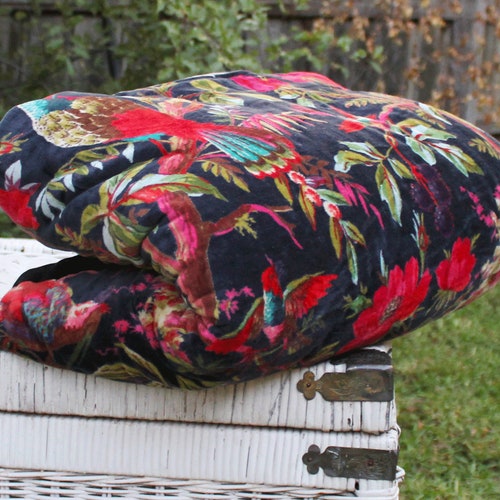 Velvet Quilt Cotton Quilt Patchwork Quilt Handamade Red Velvet Etsy