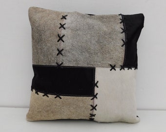 Exotic Tricolor Cowhide Cushion Pillowcases Brown, Black and White Tri Color 40*40cm Gift  | Christmas Decor Cushion Pillow Covers