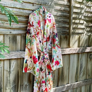 Kimono Cotton Kimono Bathrobe Frida Valentines Day GiftBird Bathrobe Turkish Bathrobe Cardigan Nightwear Dressing Gown Beach Bikini Summer