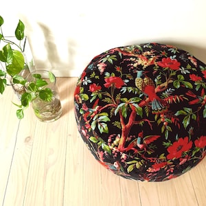 Velvet Patchwork Ottoman Pouffe Pouf Foot Stool Boho Yoga Meditation Home Decor