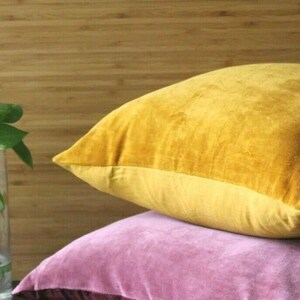 Luxury Cotton Velvet Throw Pillow, Velvet Pillow Cover, Mustard Pillows, Decorative Velvet Pillow, Velvet Cushion Case, 50*50cm