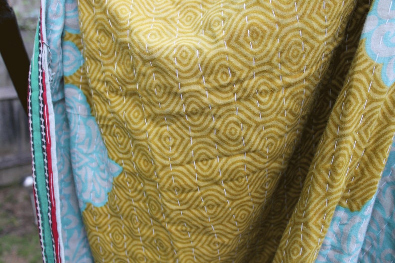 Vintage Hand Made Indian Kantha Bed Spread Blanket Throw Boho Home Decor Linen Connections Patchwork Boho throw kantha quilt baby blanket
