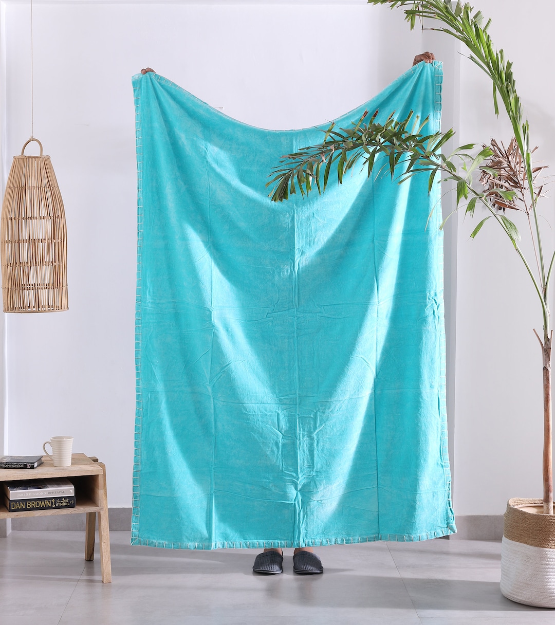 Luxury Rustic Cotton Velvet Throw Rug Blanket Quilt Large Picnic Throw