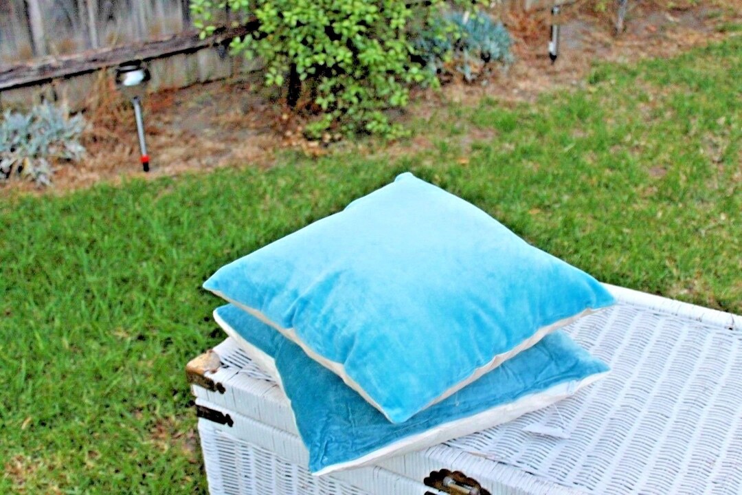 Luxury Sky Blue Velvet Cushion Pillows Velvet Pillow Cushion Etsy