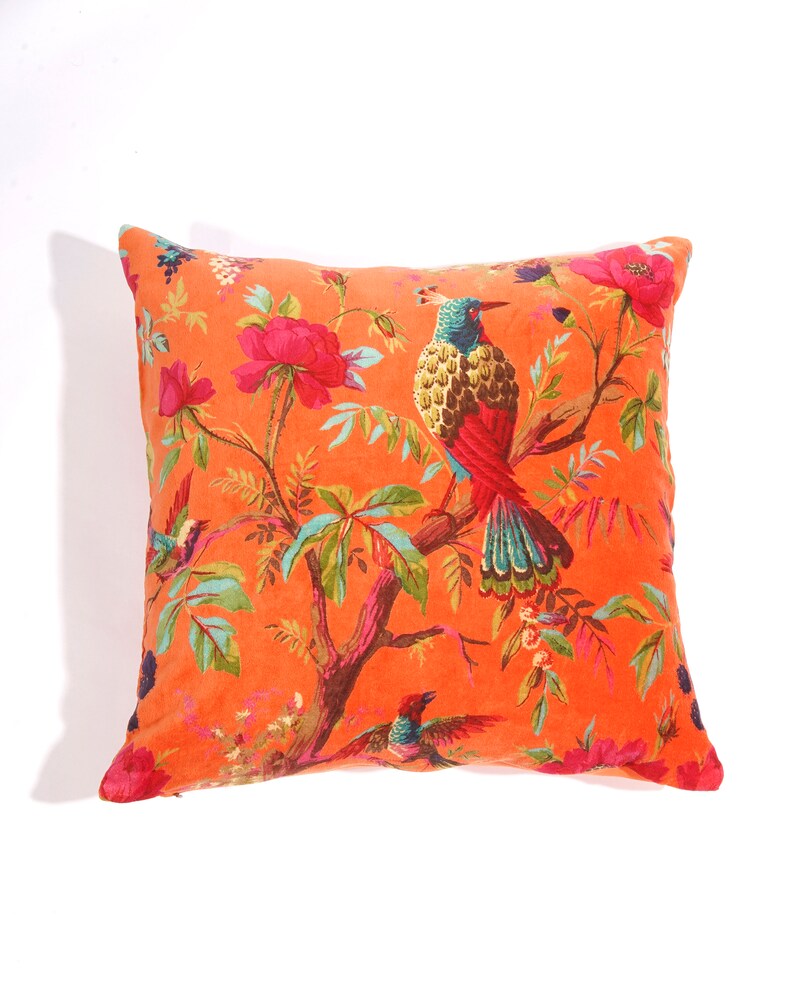 Peintre mexicain Housse doreiller en velours, Frida Floral Coussin décoratif, Peintre mexicain Art Garden Country Mexico Muertes Coussin image 3