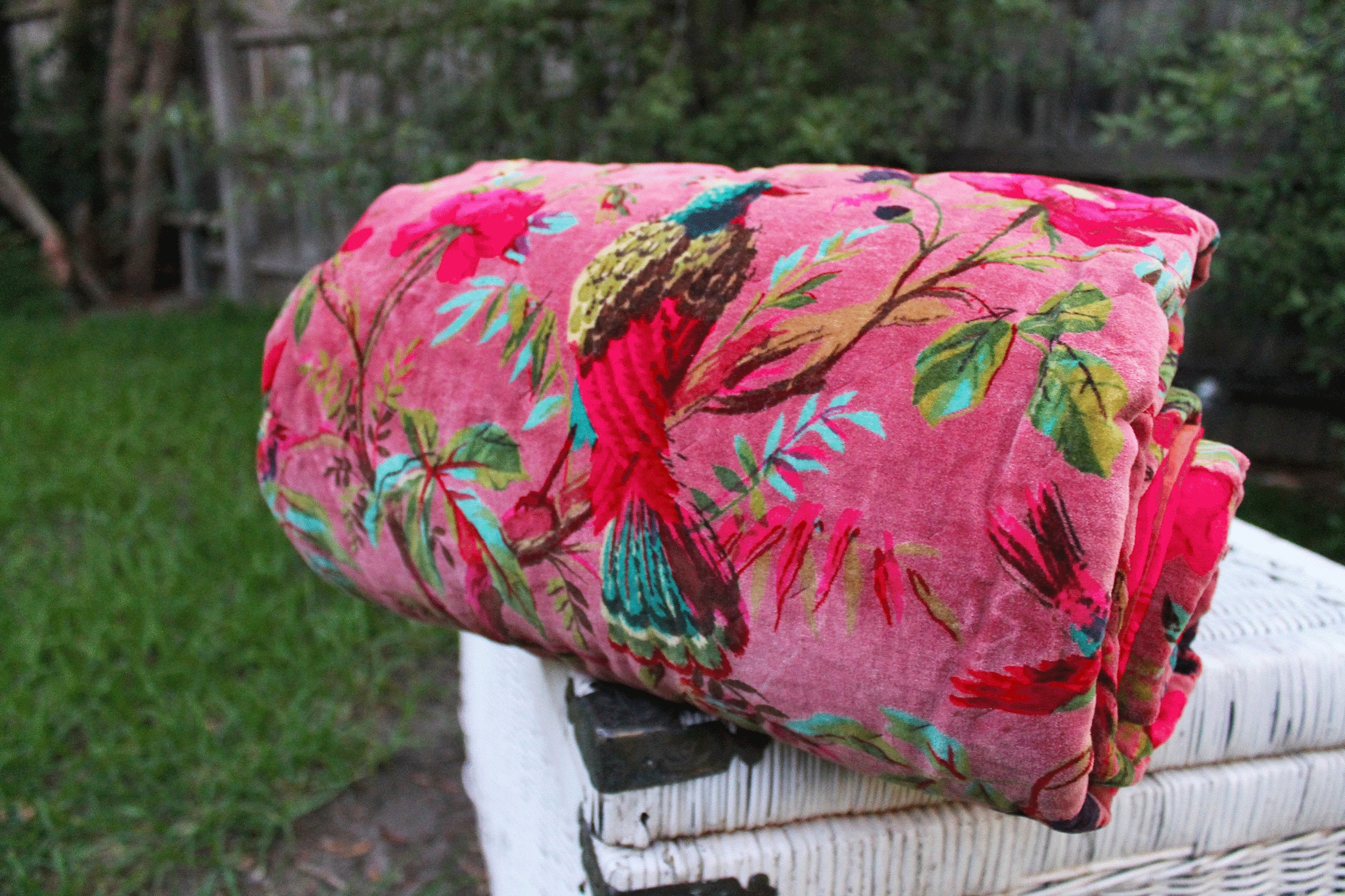 Velvet Quilt Cotton Quilt Patchwork Quilt Handamade Red Velvet Etsy