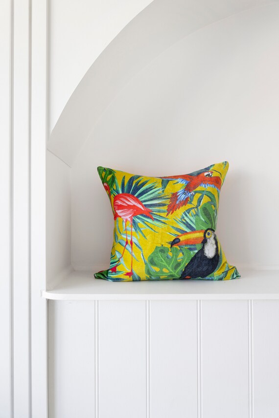 Tropical Birds Pillow Covertropical Cushionpillow Caseparrot