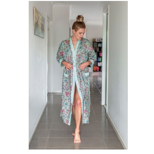 Kimono Cotton Kimono Bathrobe Frida Valentines Day Giftbird Etsy