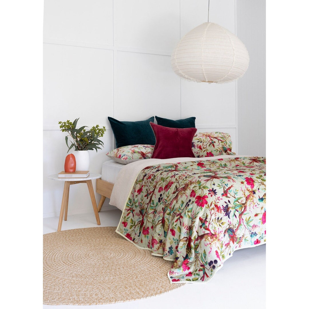 Velvet Frida Kantha Quilt Cotton Quilt Patchwork Quilt Etsy