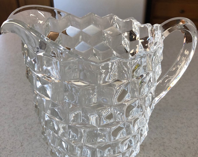 Vintage Fostoria American Cubed Clear Glass Pitcher - Etsy