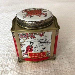 Vintage Japanese Style Tea Canister Tin