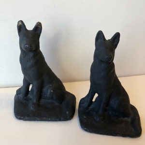 Vintage German Shepherd Cast Iron Bookends