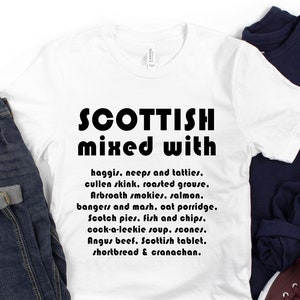 Camiseta escocesa mixta con unisex, camisa escocesa