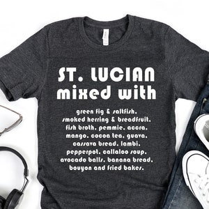 Santa Lucía mezclada con camiseta unisex de manga corta, regalos de Santa Lucía para mujeres y hombres, camiseta de Santa Lucía, camiseta para amantes de la comida