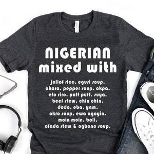 Nigerianischer Mischling mit Kurzärmeliges Unisex T-Shirt, Nigeria Tshirt Geschenk