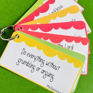 Digital Bible Verse Cards, Printable Scripture Memory Cards for Kids, Homeschoolers, Apple Set of 10 Cards