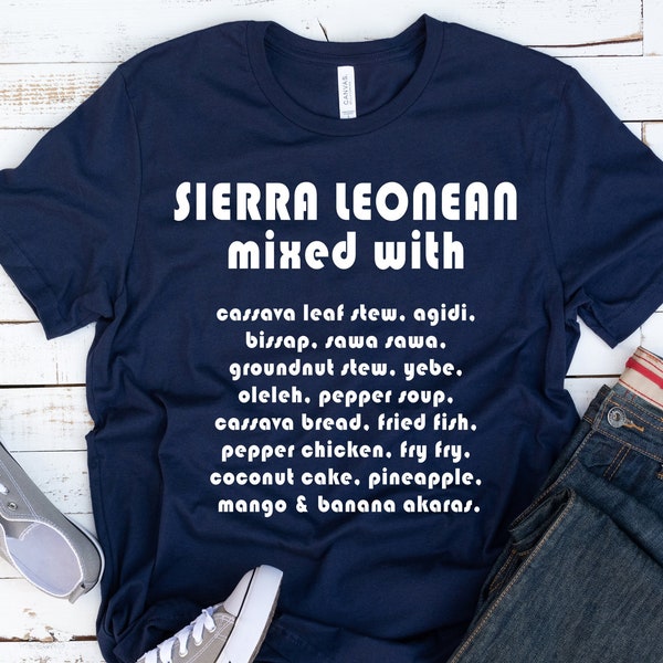 Sierra Leonean Mixed With Short-Sleeve Unisex T-Shirt, Sierra Leone Shirt Gift