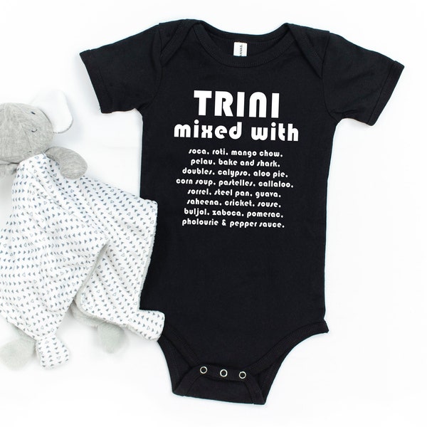 Trinidad Baby Onesie for Trinidad and Tobago Kids and Trinidad Food Gift with Trini Mixed With