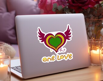 One Love Sticker, Jamaica Reggae Music Sticker, Jamaican Stickers