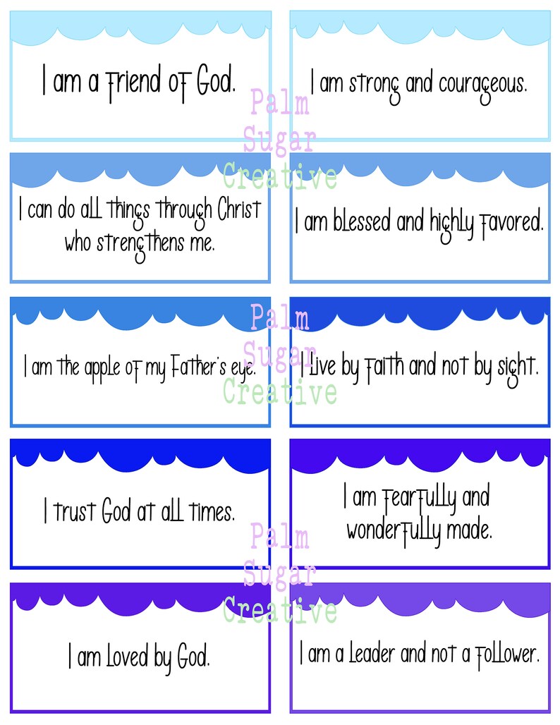 Printable Bible Cards, Kids Scripture Memory Cards, Digital Bible Verse ...
