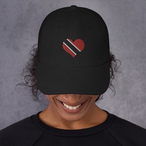 Trinidad Hut, gestickte Trini Flagge Herzkappe, Trinidad und Tobago Kappe Geschenk für Männer und Frauen, Trinidad Geschenke