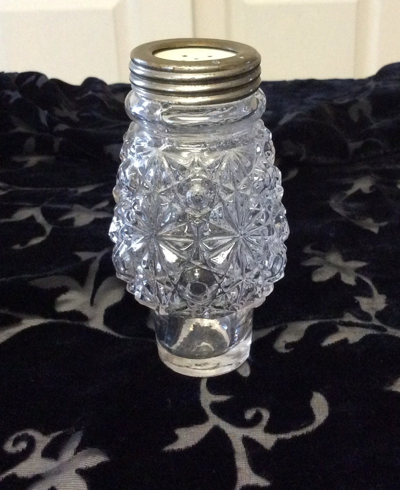 Pressed Glass Cruet and Condiment Set With Candle Holder, Vintage Cruet