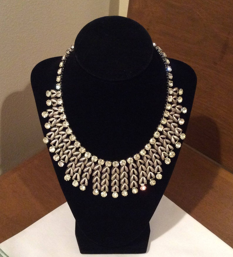 Rhinestone Bib Necklace Vintage Fashion Jewelry Fashion - Etsy